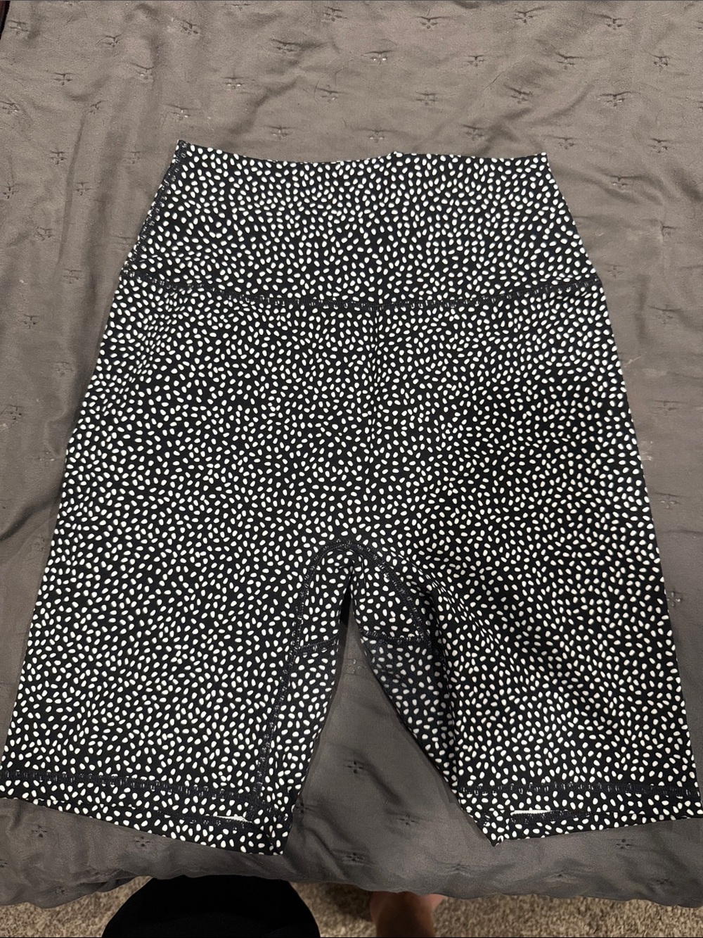 BuffBunny Black and White Dot High-Waist Athletic Shorts